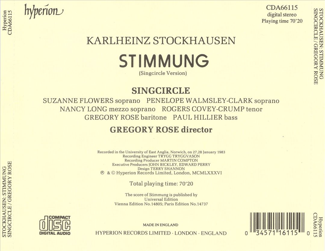 Stockhausen: Stimmung cover art