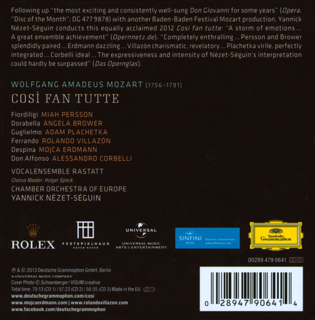 Mozart: Così fan tutte cover art