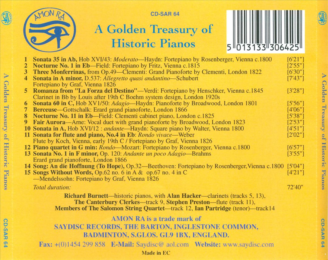 Golden Treasury of Historic Pianos cover art