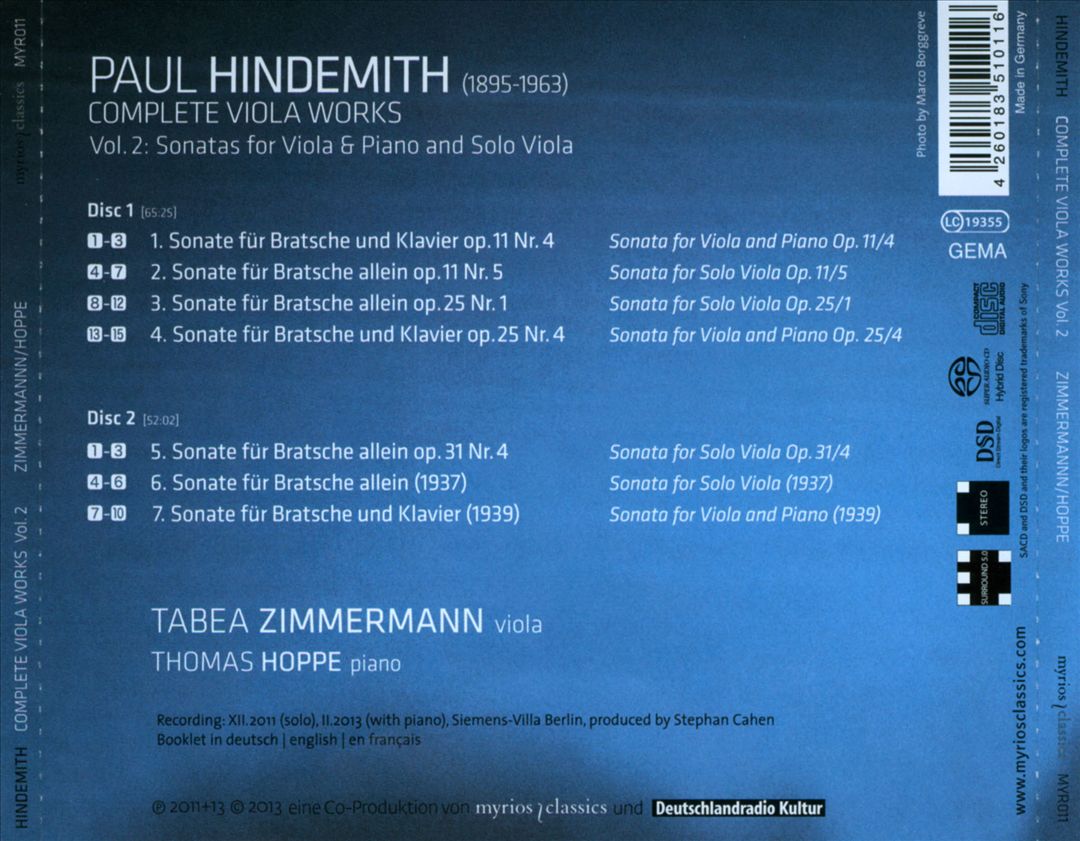 Hindemith: Complete Viola Works, Vol. 2 cover art