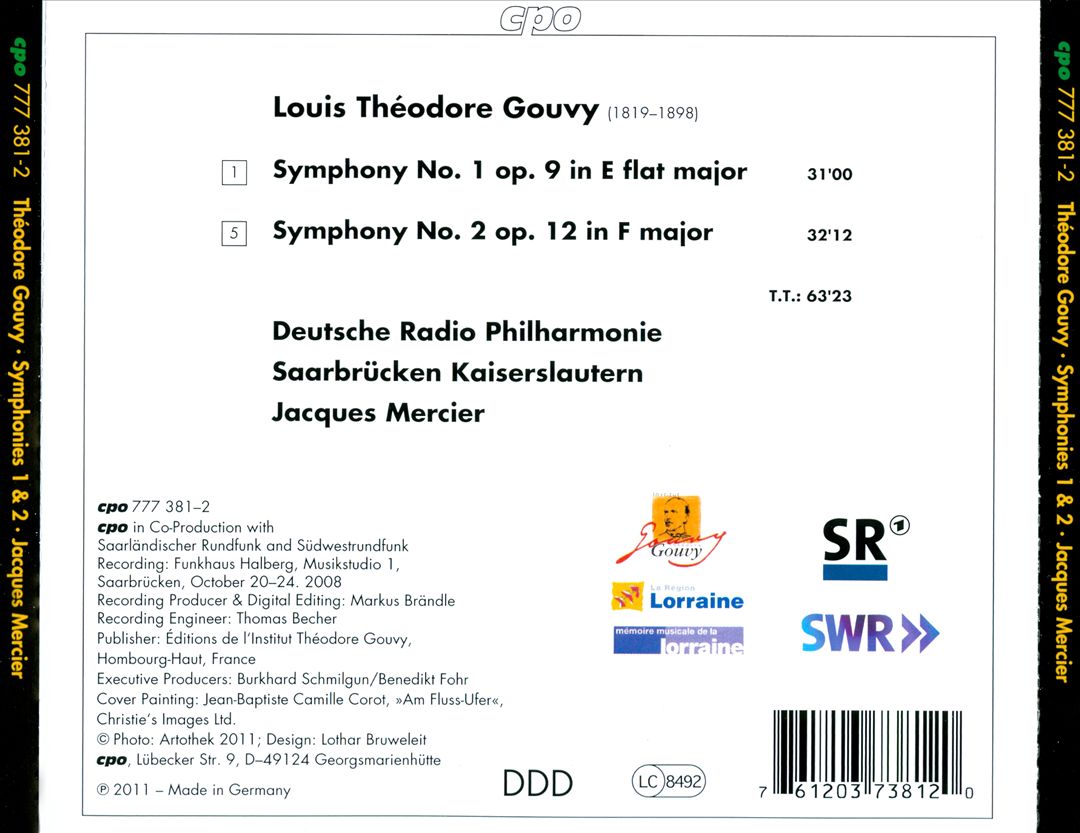 Théodore Gouvy: Symphonies Nos. 1 & 2 cover art
