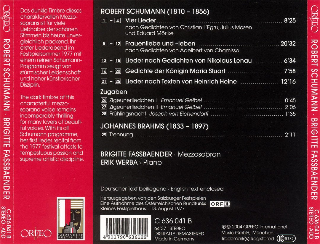 Schumann: Lieder cover art