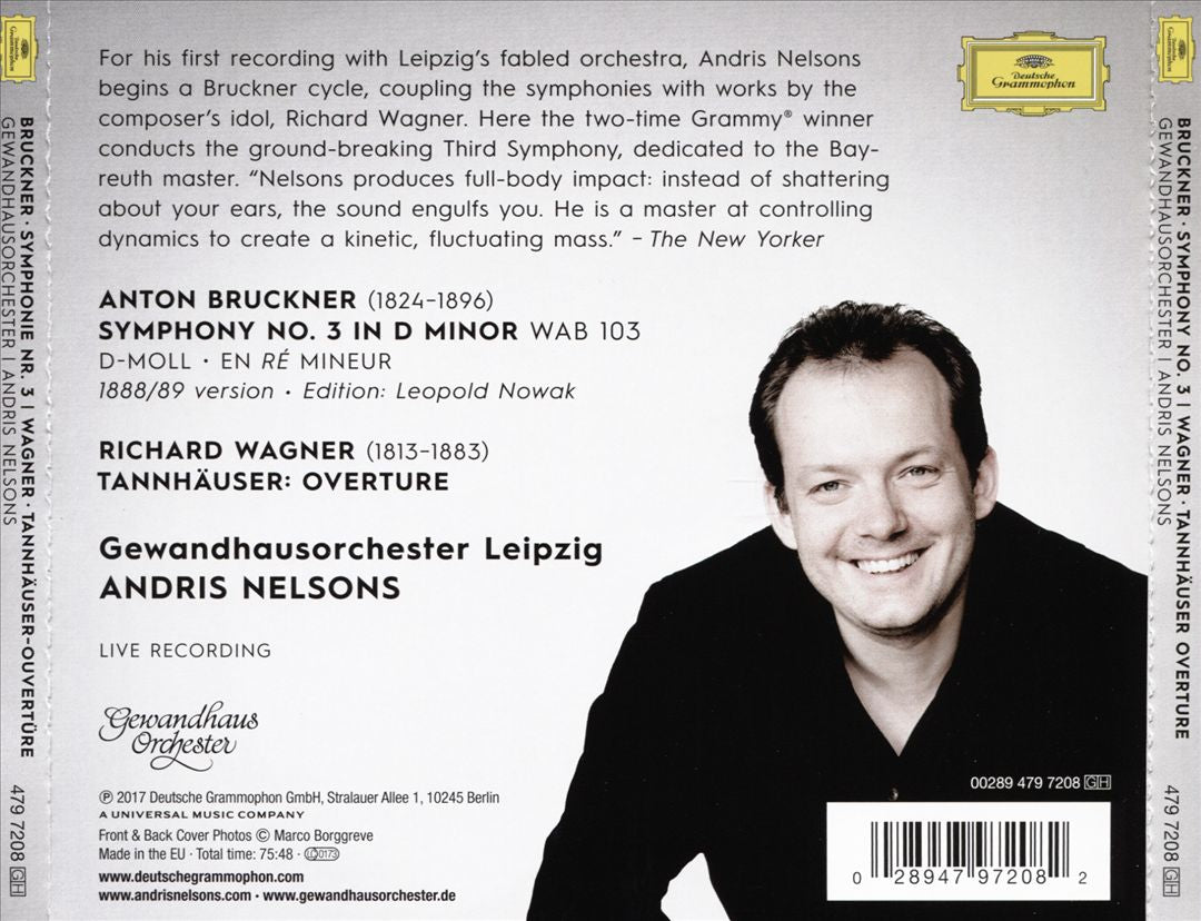 Bruckner: Symphony No. 3; Wagner: Tannhäuser Overture cover art