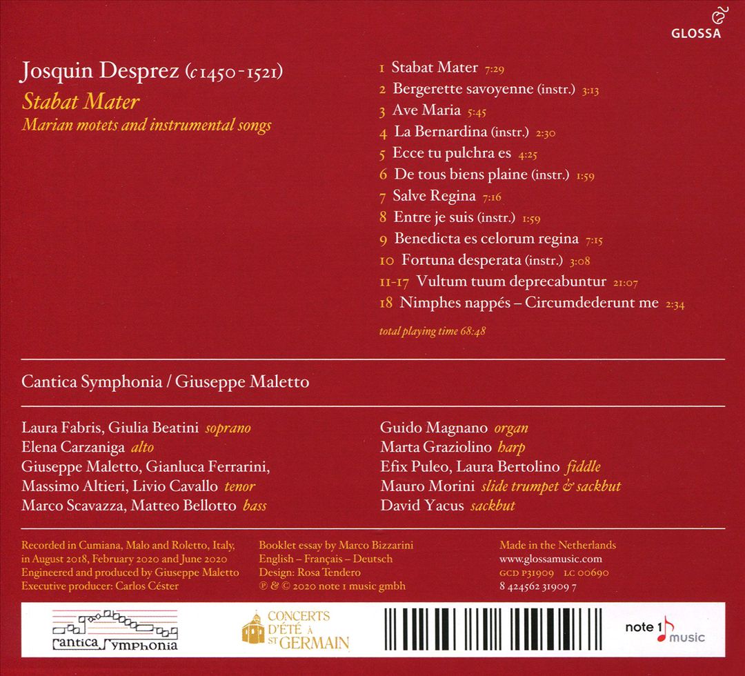 Josquin Desprez: Stabat Mater cover art