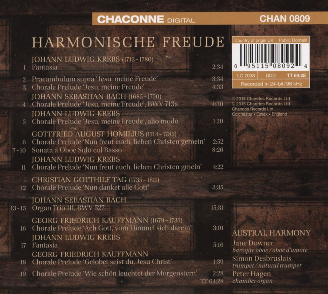 Harmonische Freude: Works for Baroque Oboe, Trumpet and Chamber Organ cover art