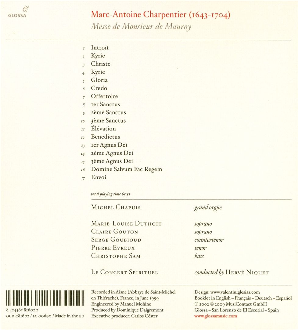Charpentier: Messe de Monsieur de Mauroy cover art