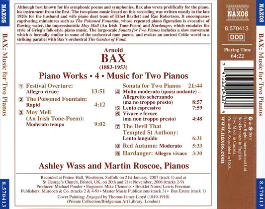 Bax: Music for Two Pianos cover art