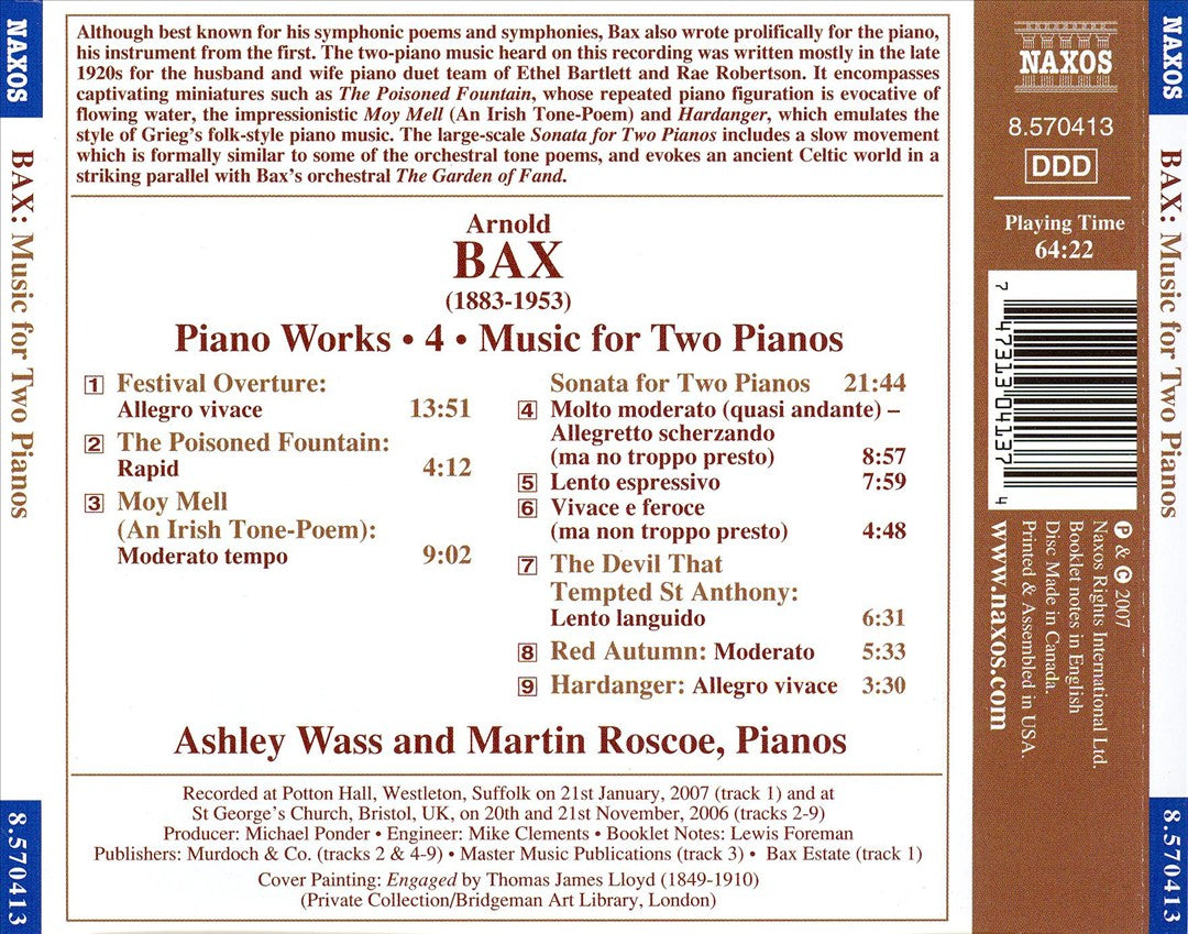 Bax: Music for Two Pianos cover art