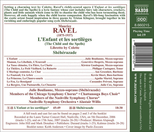 Maurice Ravel: L'Enfant et les sortilèges; Shéhérazade cover art