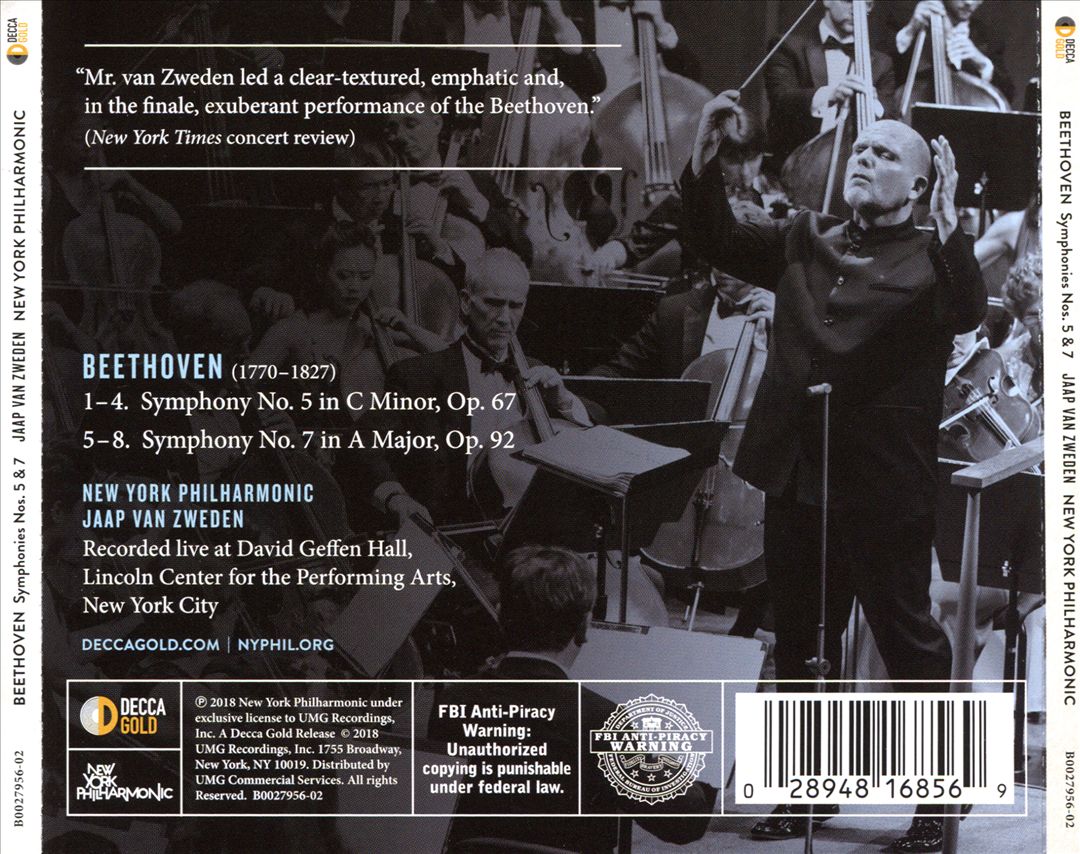 Beethoven: Symphonies Nos. 5 & 7 cover art