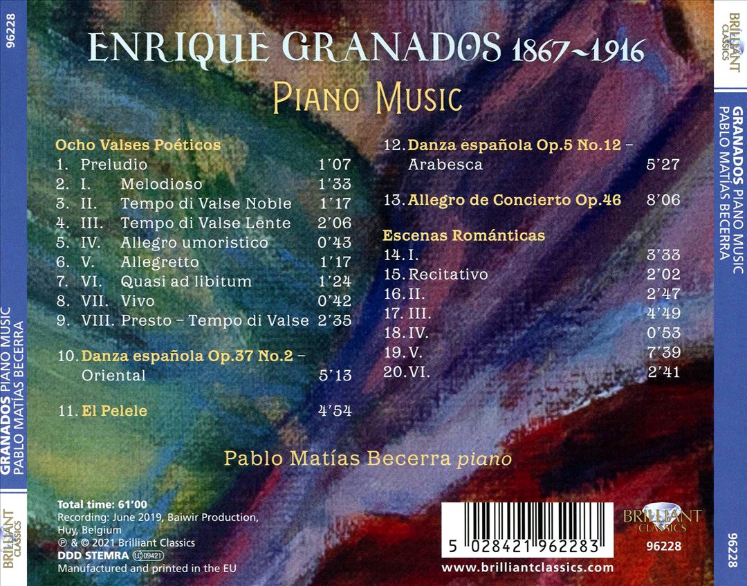 Granados: Piano Music cover art