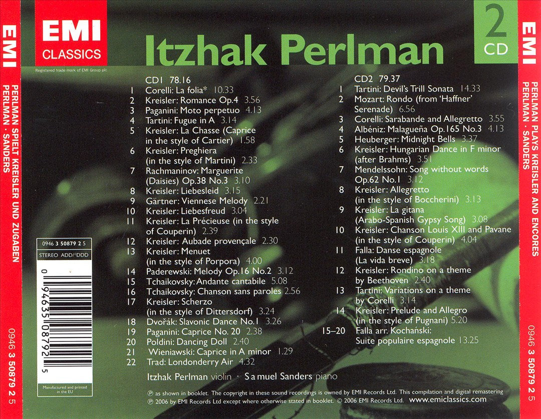 Ithzak Perlman: Encores cover art