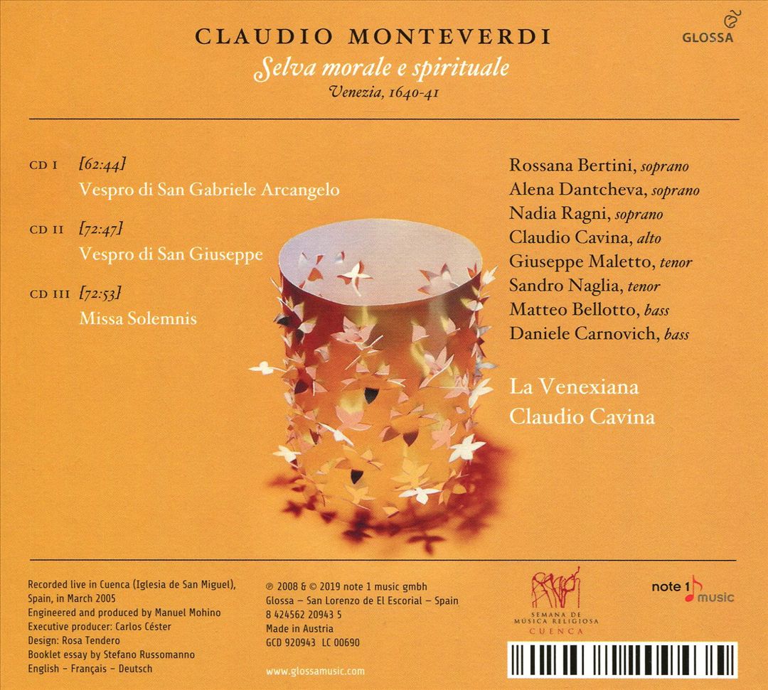 Claudio Monteverdi: Selva morale e spirituale cover art