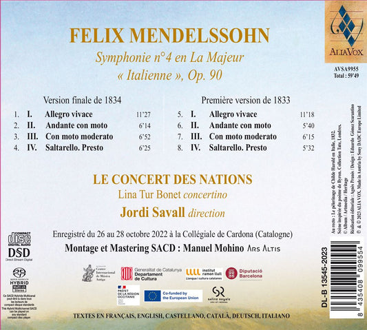 Felix Mendelssohn: Symphonie no. 4 en La Majeur "Italienne", Op. 90 cover art