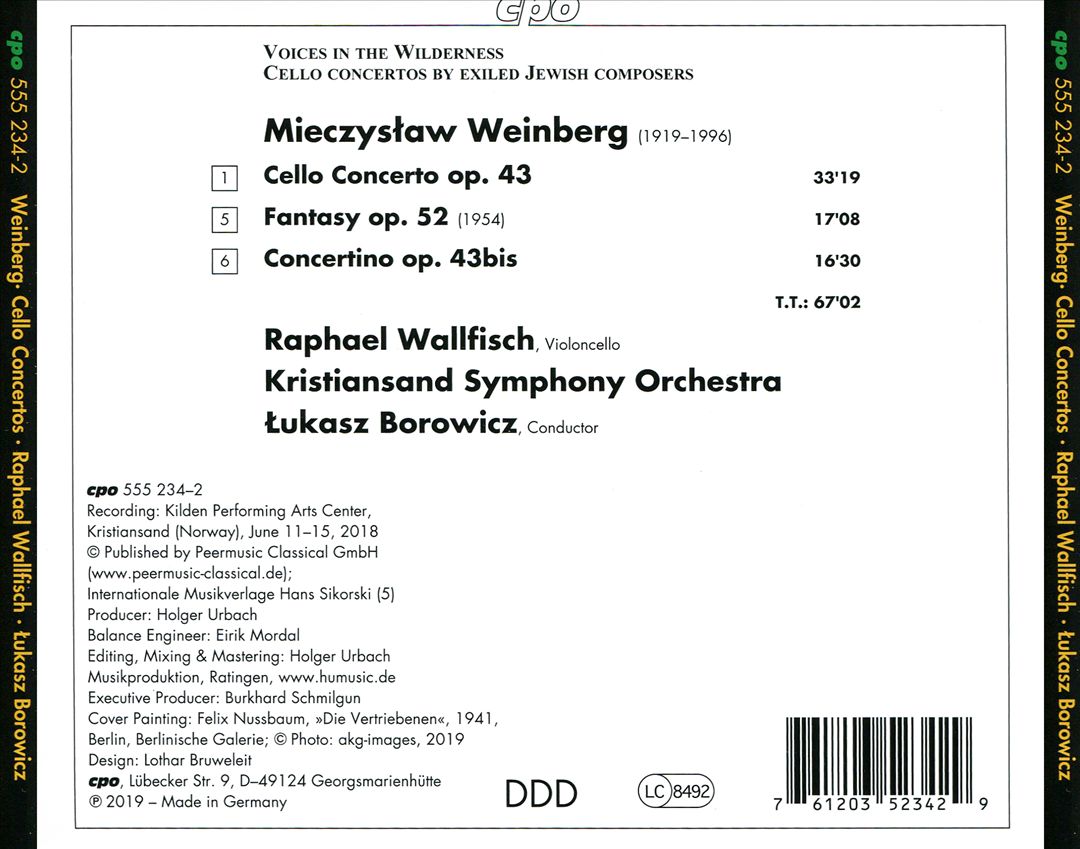 Weinberg: Cello Concerto Op. 43; Fantasy Op. 52; Concertino Op. 43bis cover art