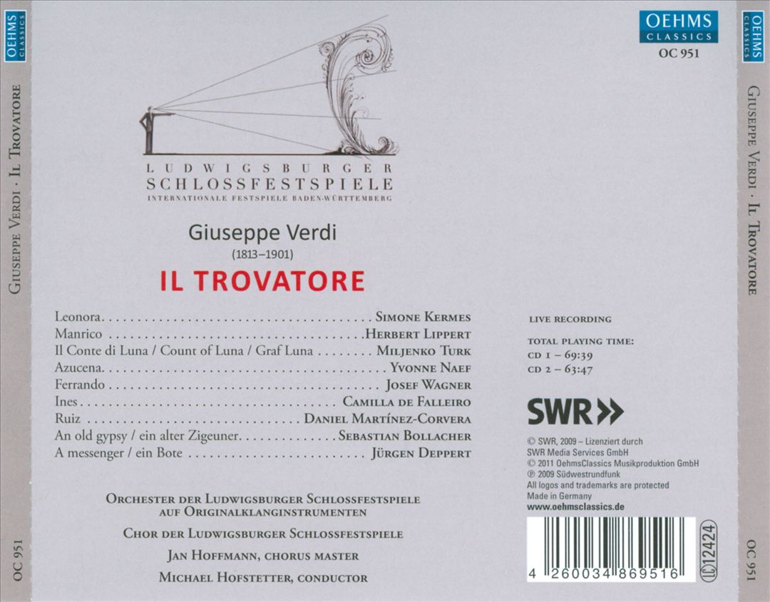 Verdi: Il Trovatore cover art