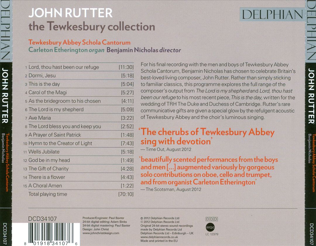 John Rutter: The Tewkesbury Collection – Tewkesbury Abbey Schola ...