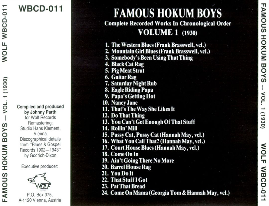 Famous Hokum Boys, Vol. 1 cover art