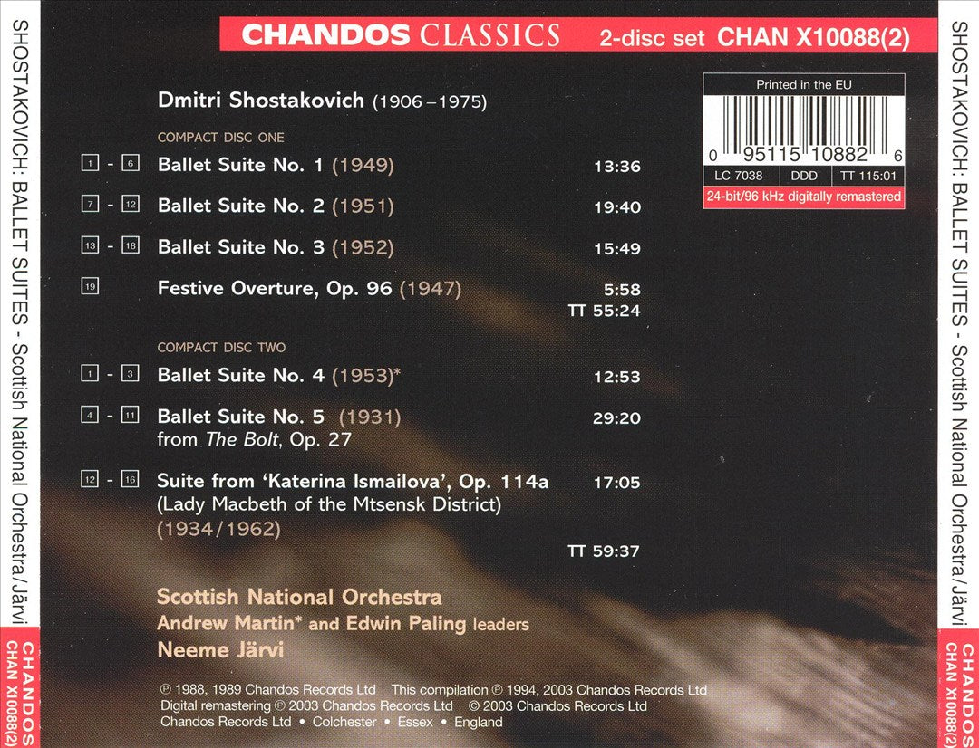 Shostakovich: Ballet Suites cover art