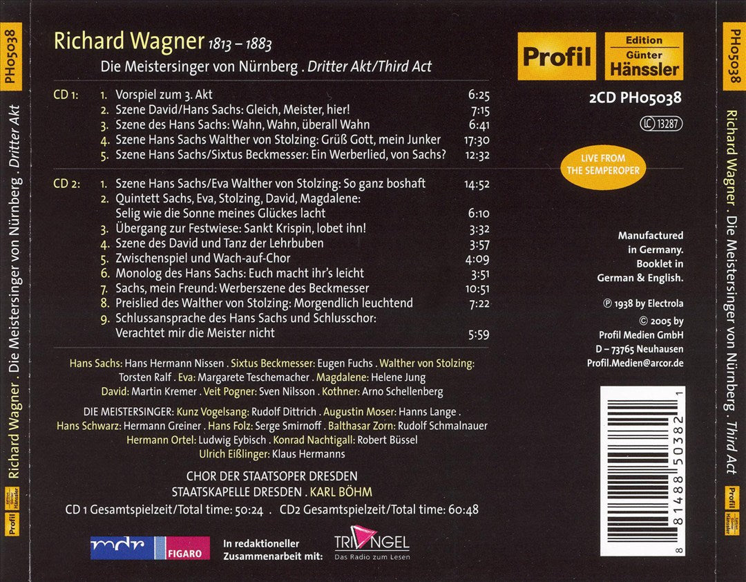 Wagner: Die Meistersinger von Nürberg, Third Act cover art