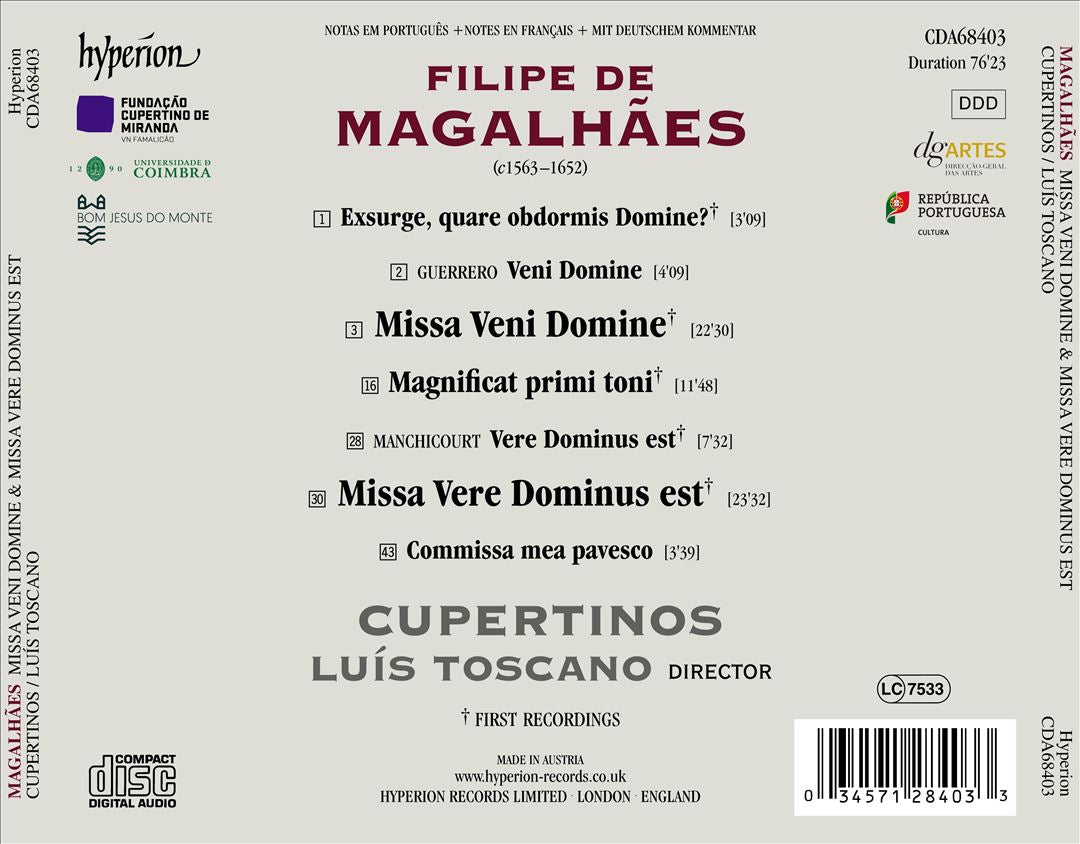 Filipe de Magalhães: Masses Veni Domine & Vere Dominus Est cover art