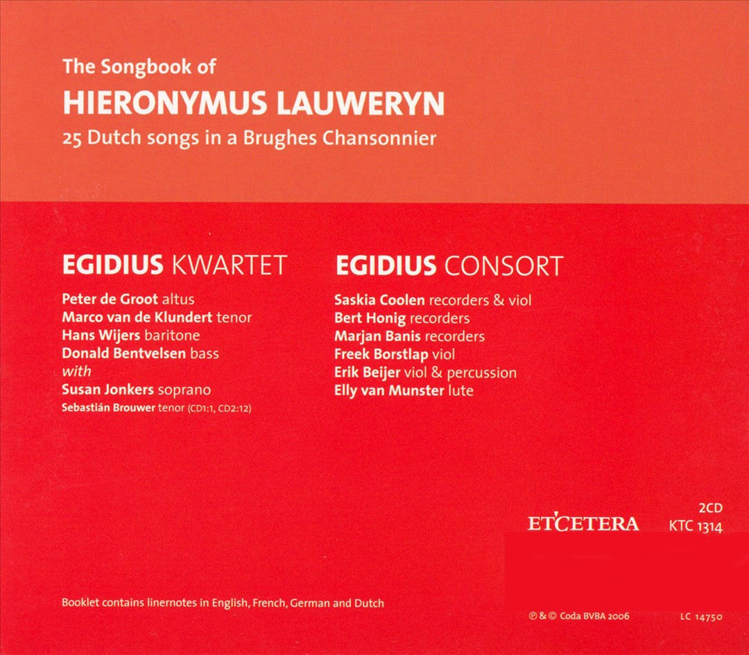 Songbook of Hieronymus Lauweryn van Watervliet cover art