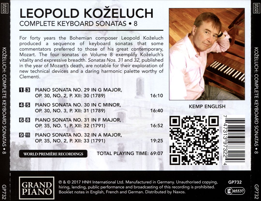 Kozeluch: Complete Keyboard Sonatas, Vol. 8 cover art