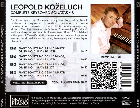 Kozeluch: Complete Keyboard Sonatas, Vol. 8 cover art