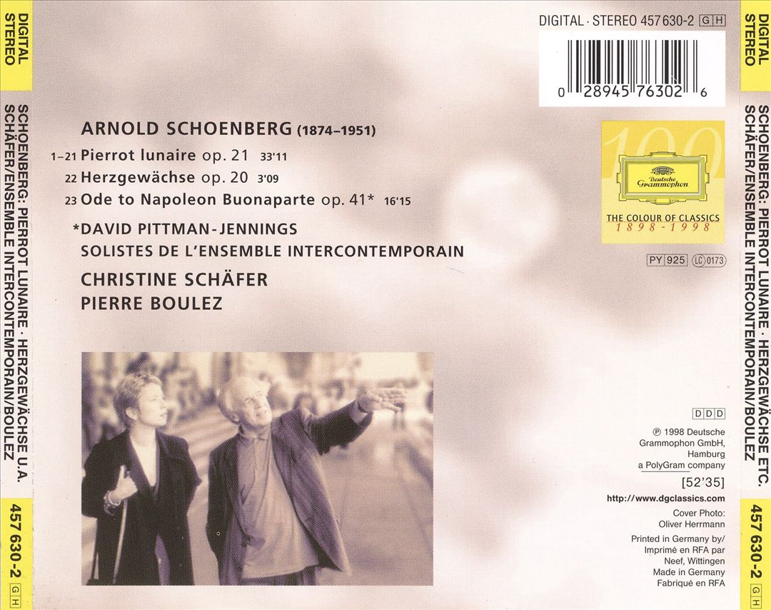 Schoenberg: Pierrot lunaire cover art