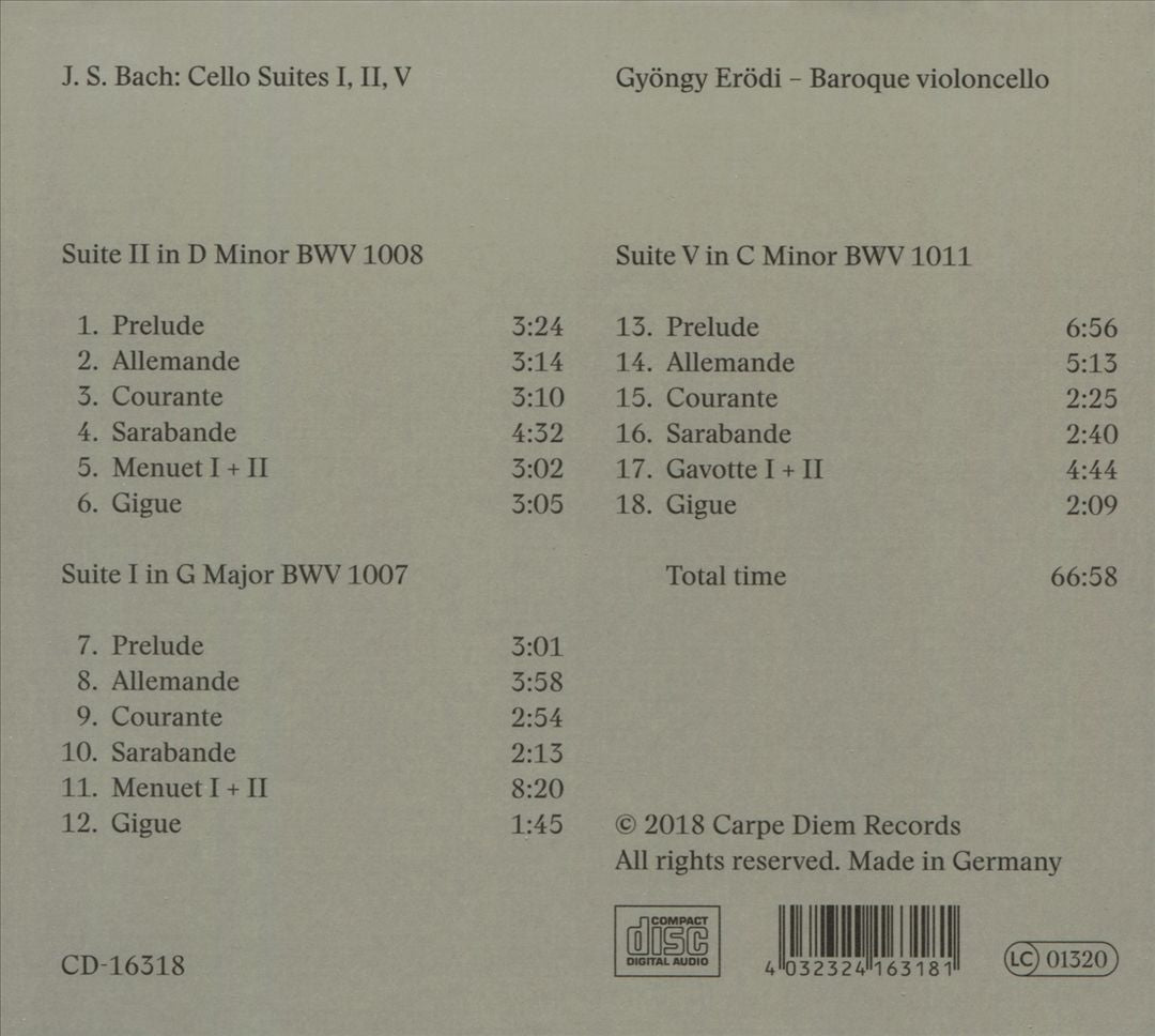 J.S. Bach: Cello Suites I, II, V cover art