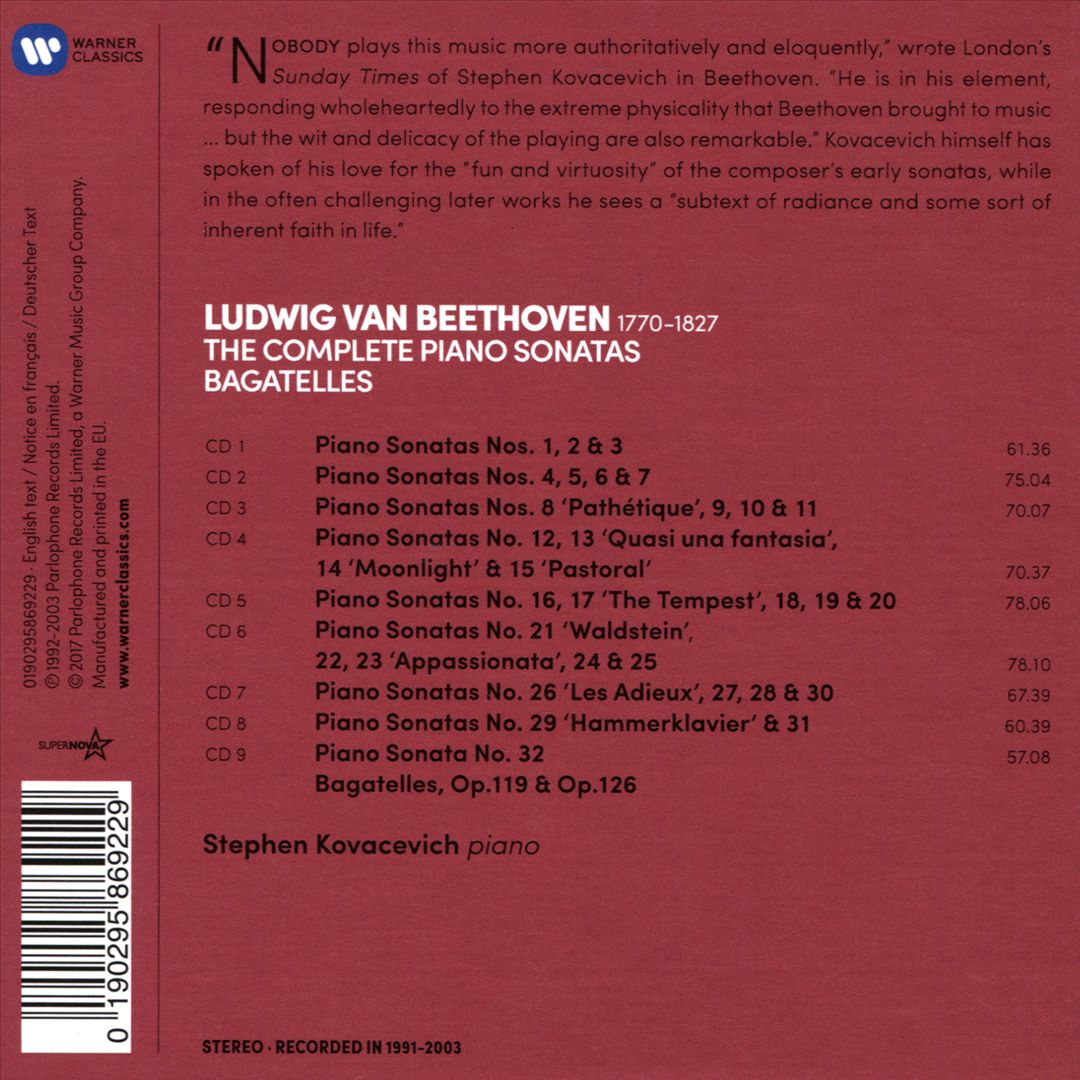 Beethoven: The Complete Piano Sonatas; Bagatelles Op. 119, Op. 126 cover art