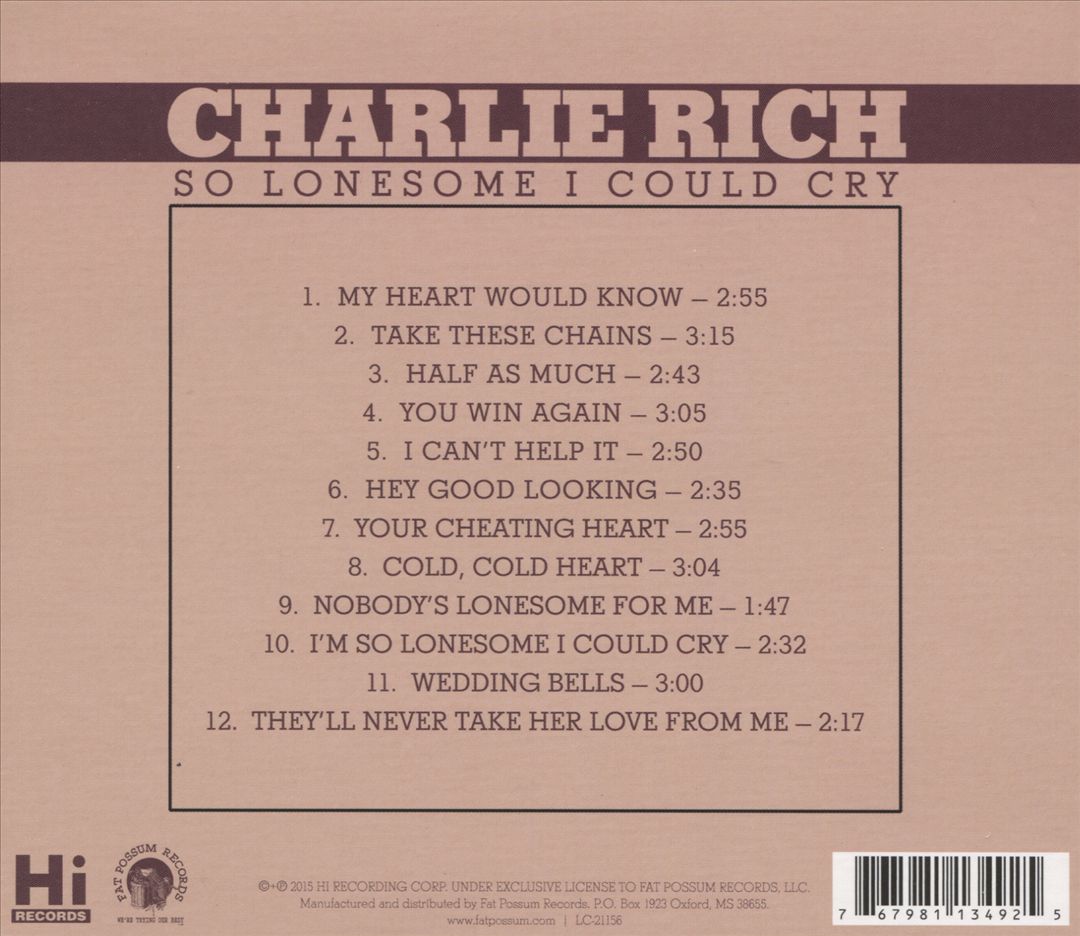 So Lonesome I Could Cry cover art