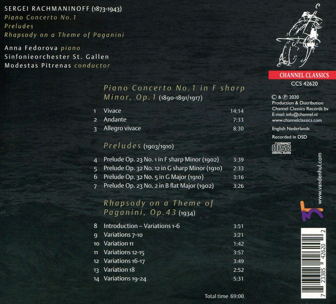 Sergei Rachmaninoff: Piano Concerto No. 1; Rhapsody on a Theme of Paganini cover art