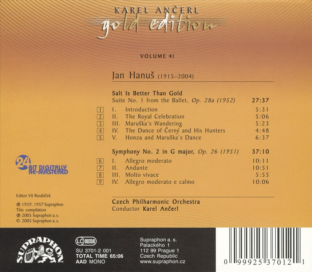 Jan Hanus: Symphony No. 2; Salt Is Better Than Gold cover art