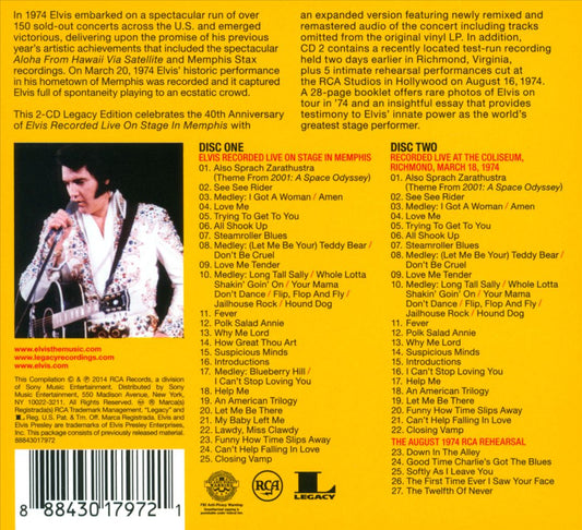 Elvis Recorded Live on Stage in Memphis [Legacy Edition] cover art