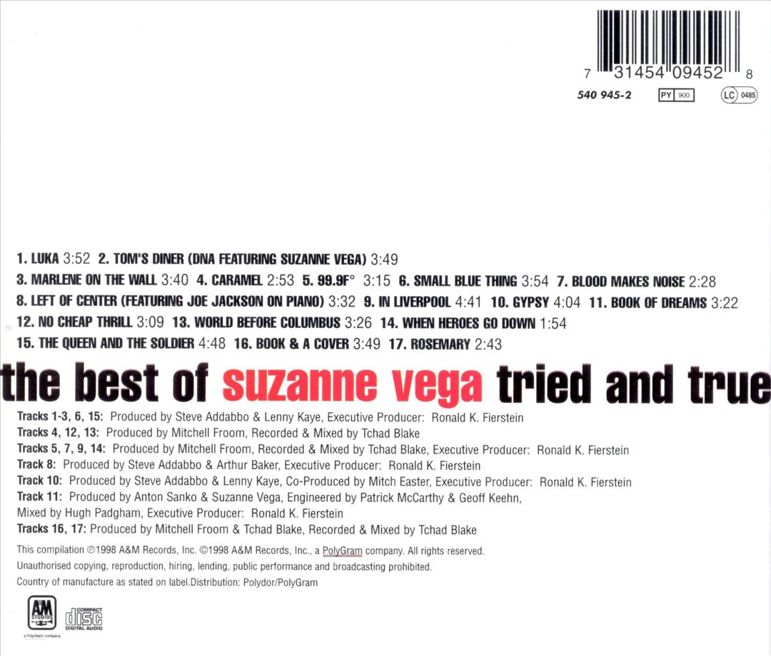 Best of Suzanne Vega: Tried and True cover art