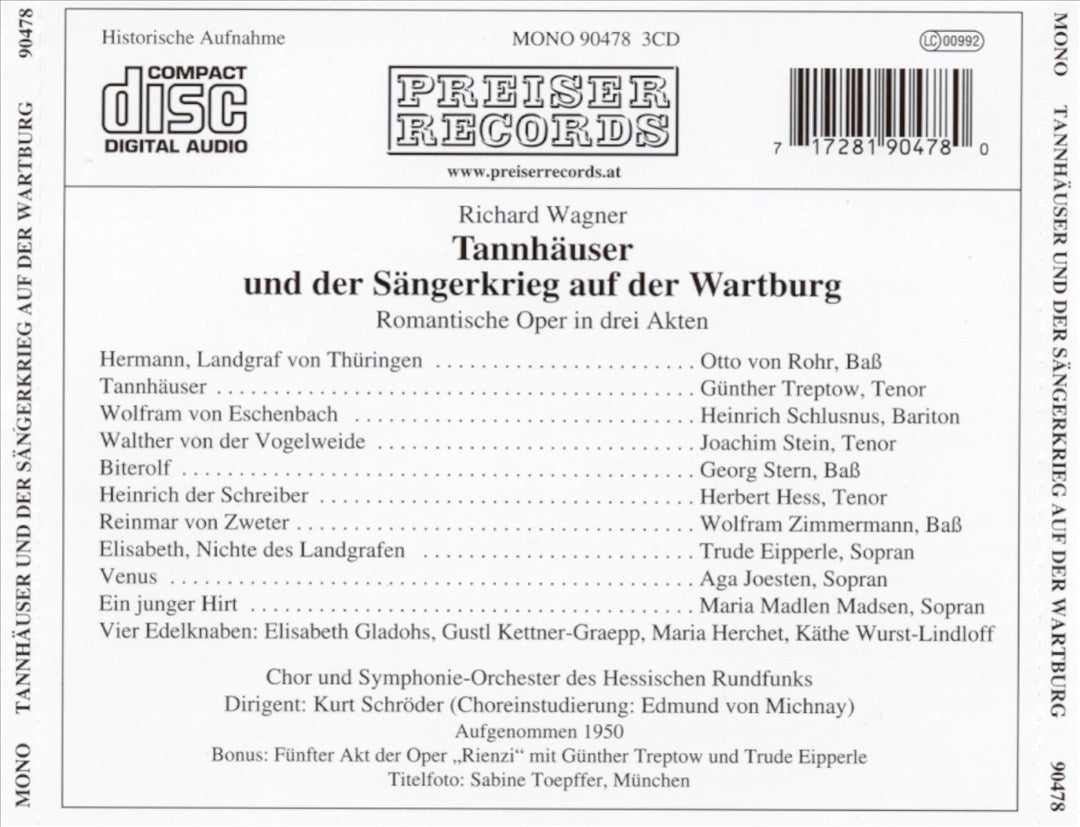 Wagner: Tannhäuser cover art
