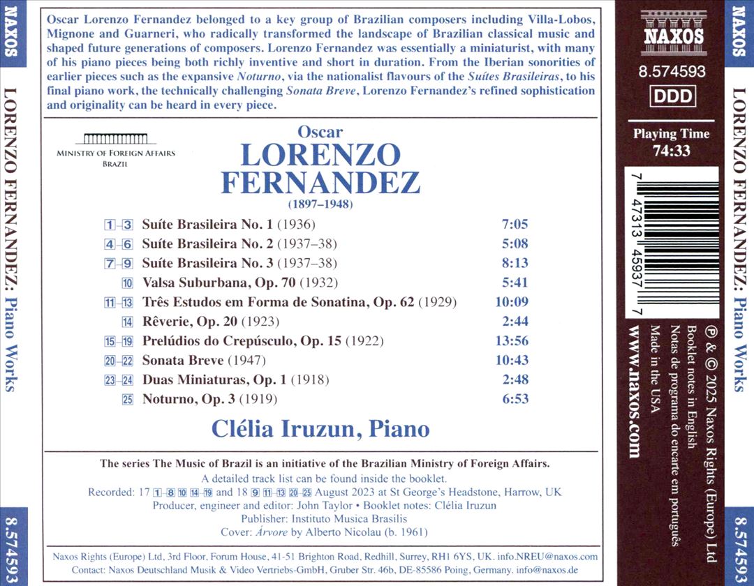 Oscar Lorenzo Fernandez: Piano Works cover art