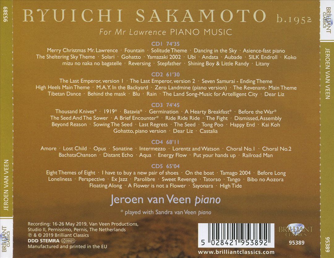 Sakamoto: For Mr. Lawrence - Piano Music cover art