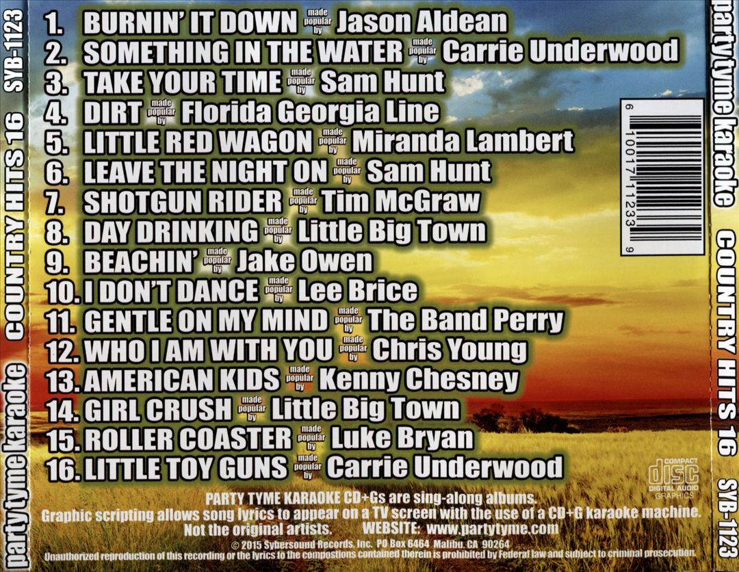 Party Tyme Karaoke: Country Hits, Vol. 16 cover art