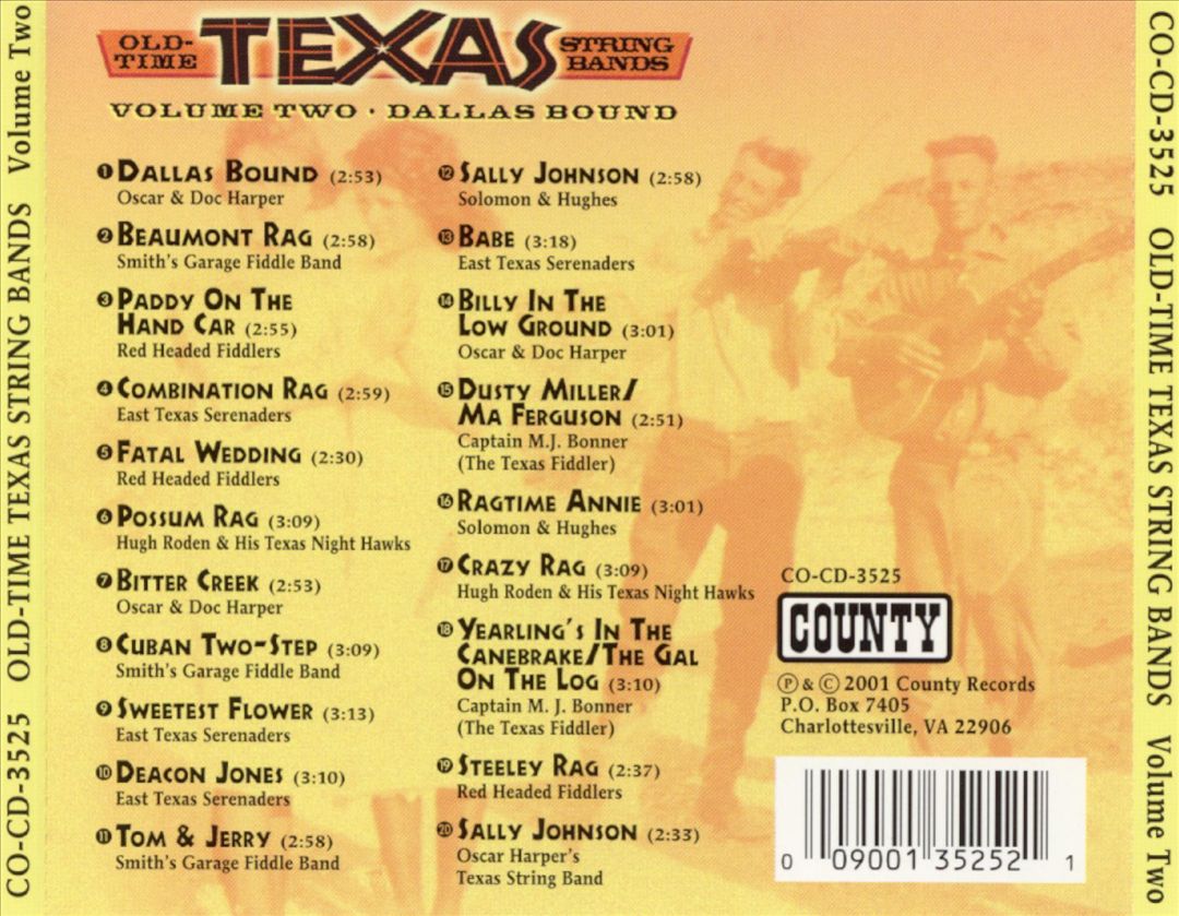 Old Time Texas String Bands, Vol. 2: Dallas Bound cover art