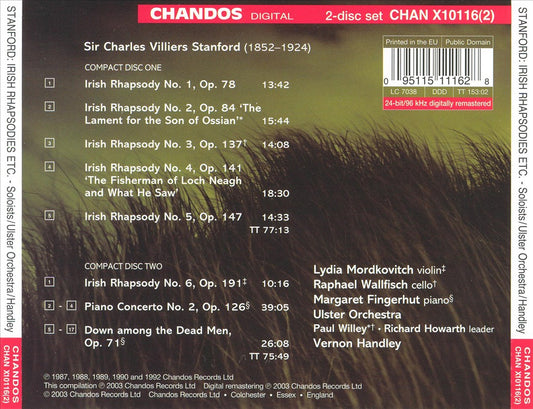 Stanford: Six Irish Rhapsodies; Piano Concerto No. 2; Down among the Dead Men cover art
