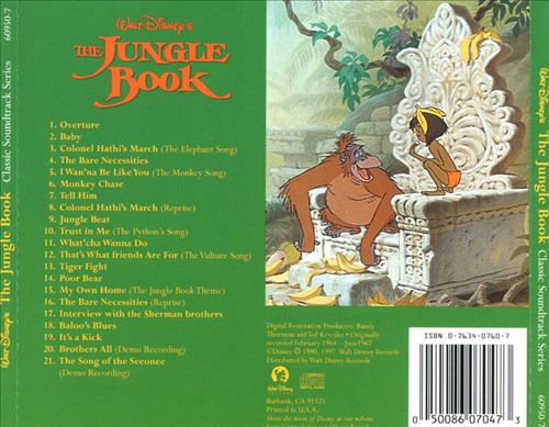 Jungle Book [1967] [Original Motion Picture Soundtrack] cover art