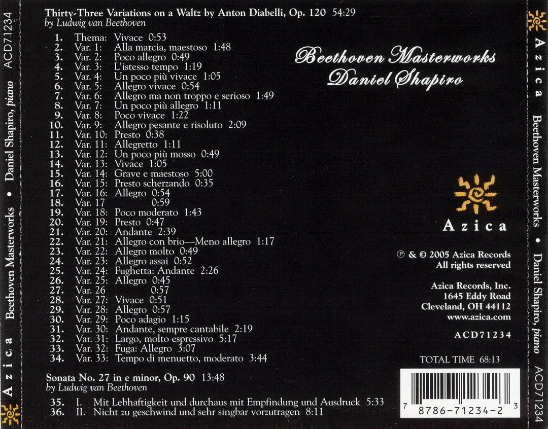 Beethoven Masterworks: Diabelli Variations; Sonata Op. 90 cover art