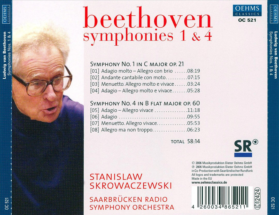 Beethoven: Symphonies 1 & 4 cover art