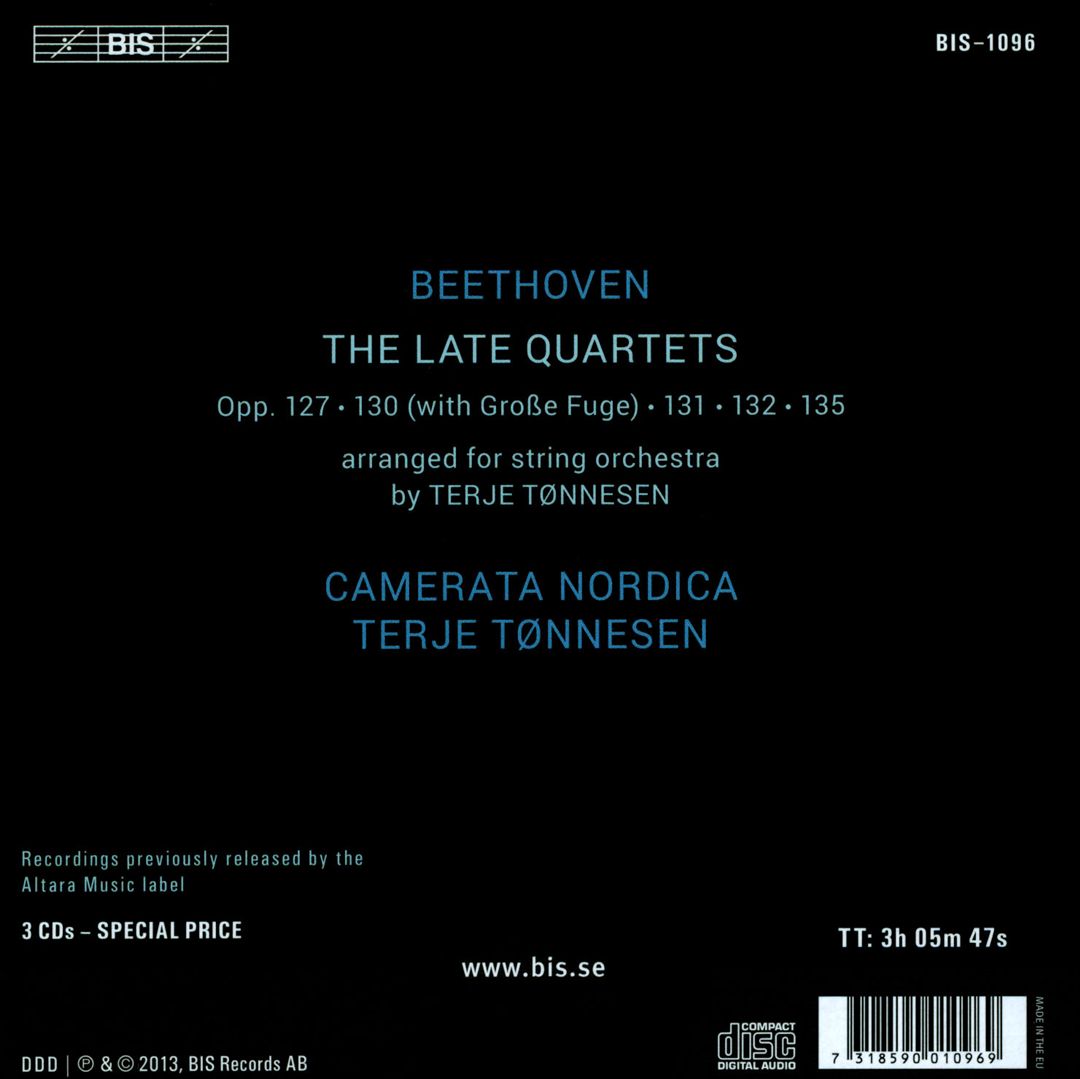 Beethoven: The Late String Quartets cover art
