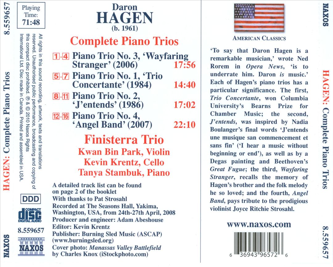 Daron Hagen: Complete Piano Trios cover art