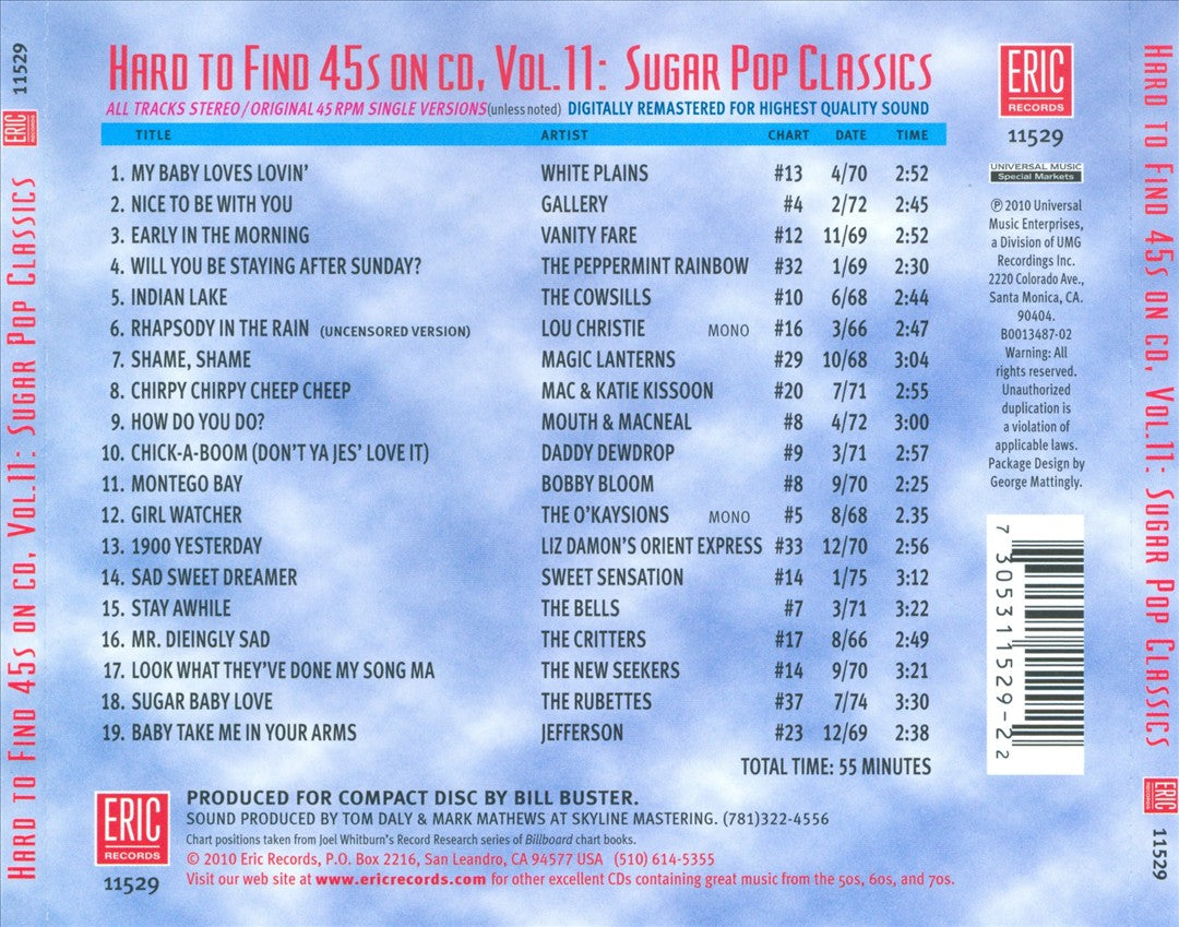 Hard to Find 45s, Vol. 11: Sugar Pop Classics cover art