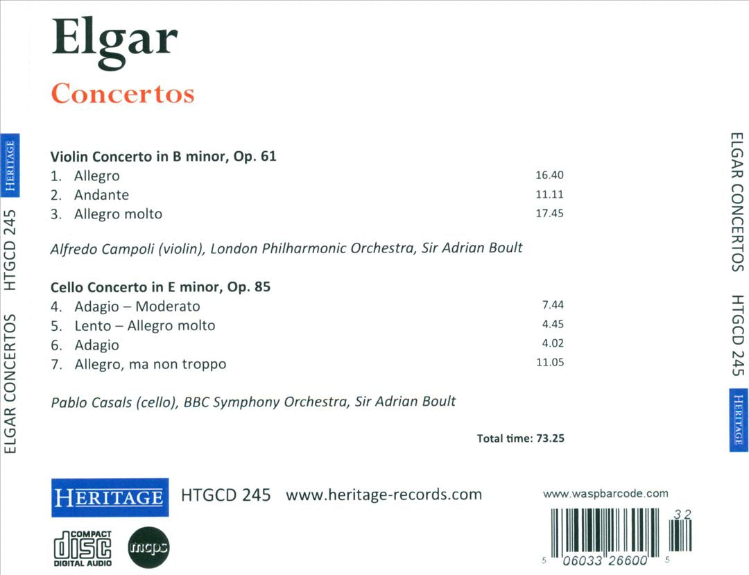 Elgar: Concertos cover art