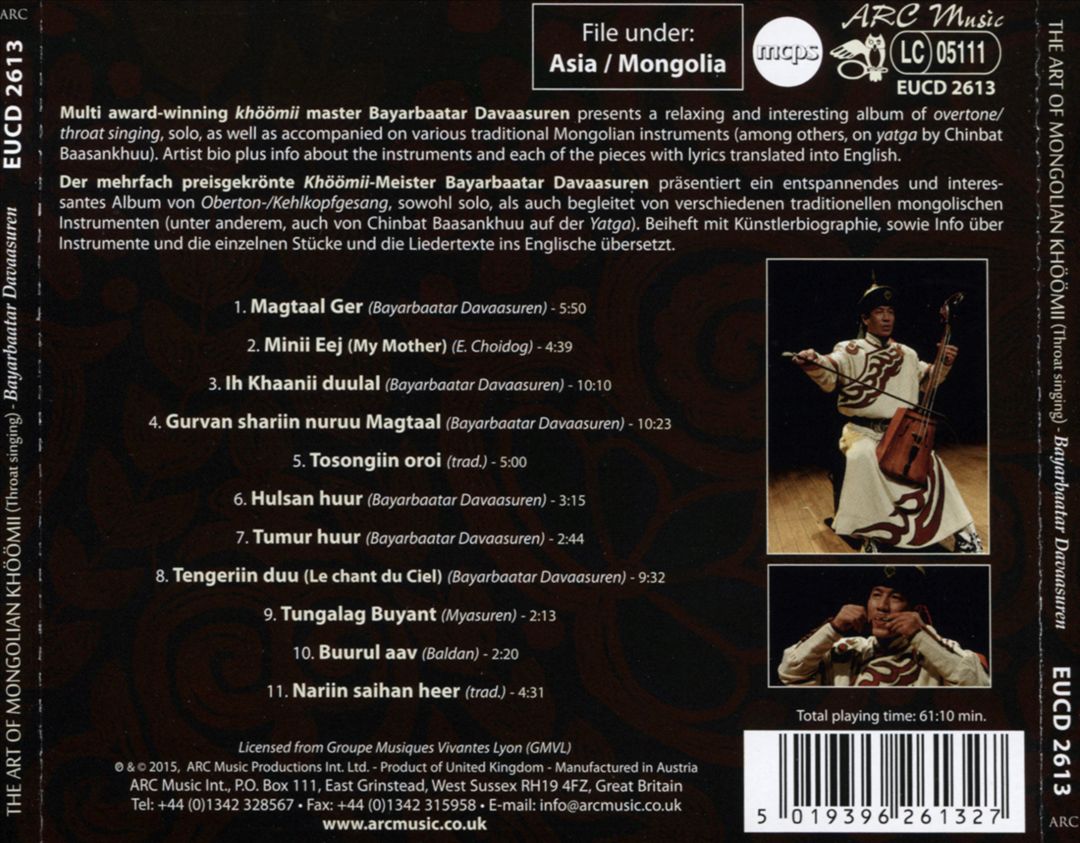 Art of the Mongolian Khöömii (Throat Singing) cover art